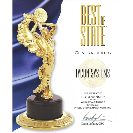 Tycon Systems Best Of State 2014 award