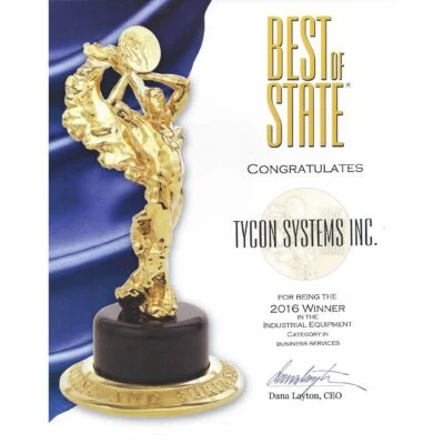 Tycon Systems Best Of State 2016 Industrial award