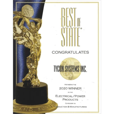 Tycon Systems Best Of State 2020 Power award