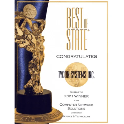Tycon Systems Best Of State 2021 Computer Network Solutions award