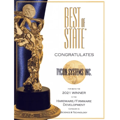 Tycon Systems Best Of State 2021 Hardware Firmware award