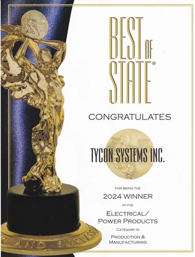 Tycon Systems Best Of State 2024 Electrical Power Products award