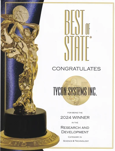 Tycon Systems Best Of State 2024 Research And Development award