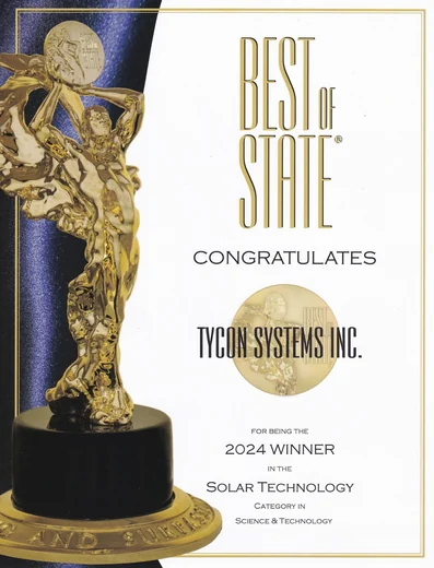 Tycon Systems Best Of State 2024 Solar Technology award