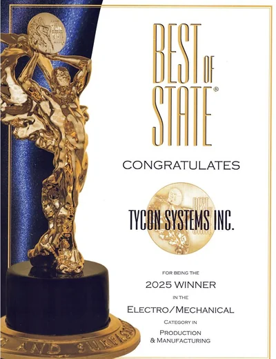 Tycon Systems Electro Mechanical Best Of State 2025 award