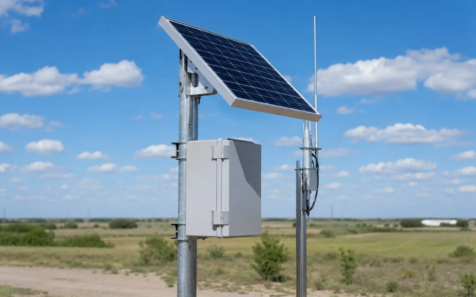Remote solar power for radios and communications equipment